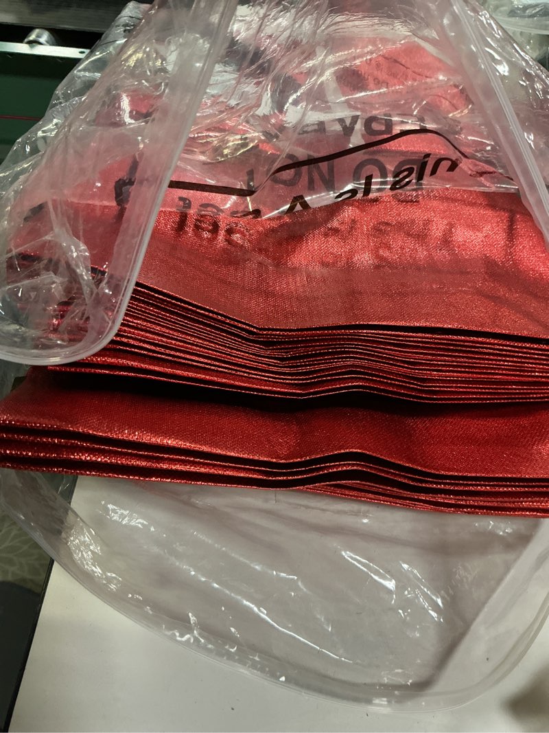 Condition photo showing Good Condition for Eccliy 80 Pieces Gift Bags Set Glossy Reusable Tote with Handles Grocery Bags Bulk for Wedding, Bachelorette Party, Christmas(Medium,Red with Black Handles) Red With Black Handles 80 Count (Pack of 1)