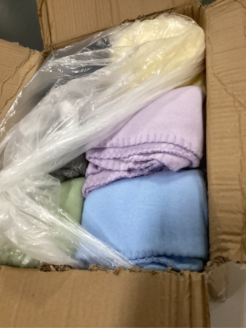 Condition photo showing Good Condition for Fleece Throw Blankets Lightweight Warm Soft Cozy Pet-Friendly Bulk Fleece Throw Blanket Solid for Home Bed, Sofa, Office, Gifts, Outdoor (Assorted 1, Pack of 6-50 x 60 inch) 50" x 60"-Pack of 6 1# Multicolor