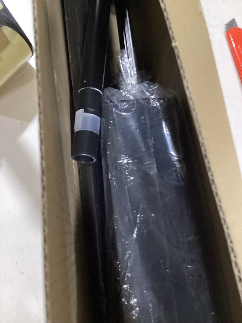 Condition photo showing Good Condition for pull down closet rod for hanging clothes, retractable wardrobe hanger for cabinet inside width 21.6"~26", aluminium alloy tubing with plastic housing, 44 lb weight rating black for 21.6"~26"openings