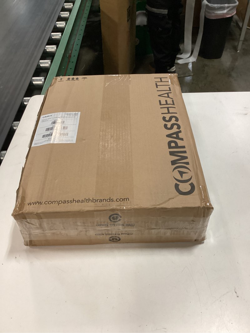 Condition photo showing New/Like New for carex toilet seat riser  elongated raised toilet seat adds 3.5 inches to toilet height  for assistance bending or sitting  300 pound weight capacity toilet riser