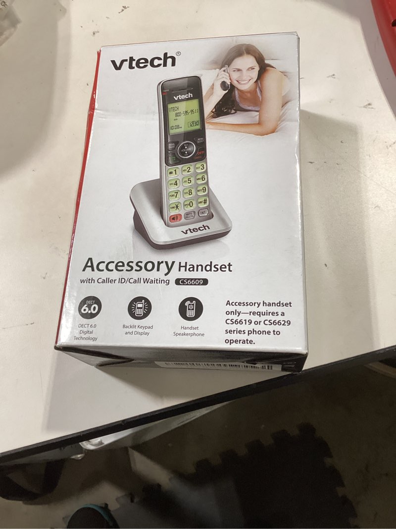 vtech cs6609 dect 6.0 expandable cordless accessory handset only (requires compatible base: cs6619, cs6629, cs6648, cs6649) - silver/black dimensions not available (single unit) accessory handset (requires separate purchase) phone