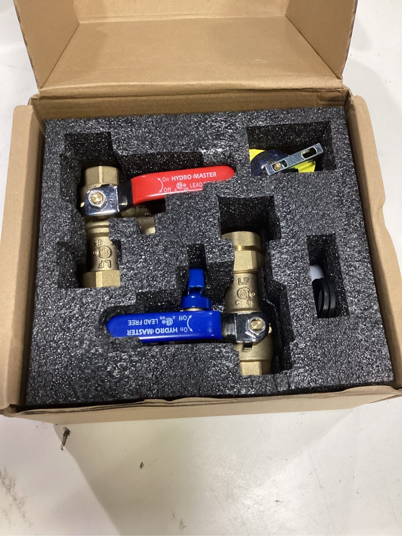Condition photo showing Good Condition for hydro master tankless water heater service valve kit with pressure relief valve 3/4-inch ips isolator clean brass