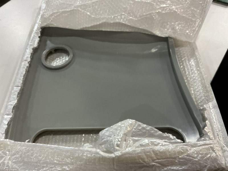 Condition photo showing As Is for walker tray with cup holder, molded plastic food tray, fits most folding walkers
