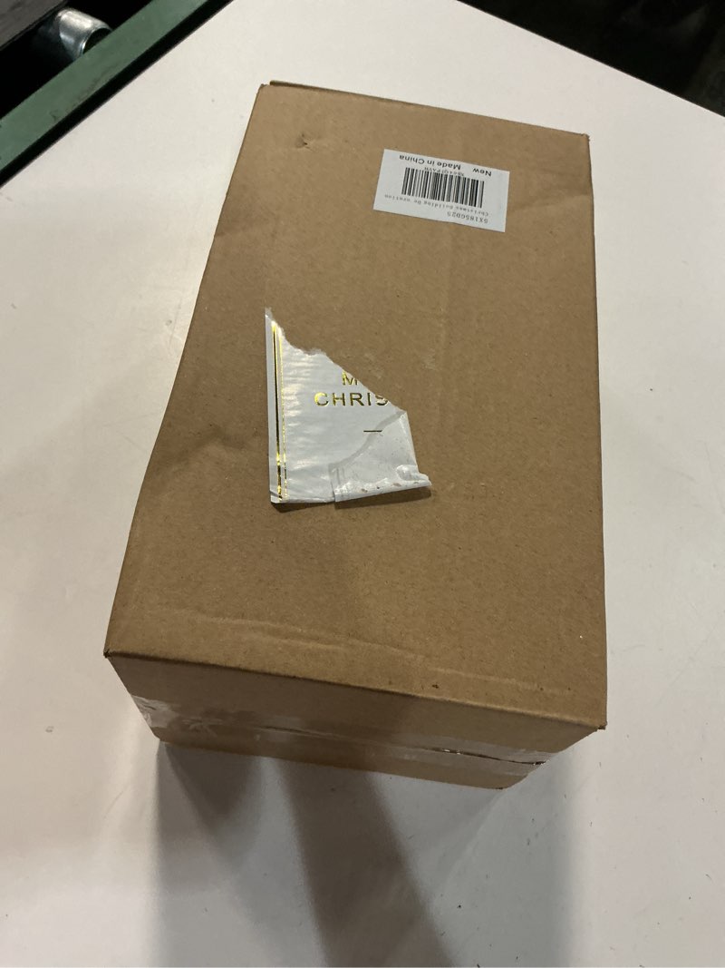 Condition photo showing New/Like New for DN DECONATION Christmas Village House Decorations, Light Up Ceramic House Decor, Gold Christmas Town Building Figurines with Lights, Winter Decor for Table Centerpiece Xmas Gifts Gold Building set of 1