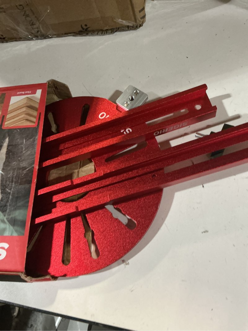 Condition photo showing As Is for new 4 in 1 router milling groove bracket, aluminum alloy router circle cutting jig, multifunctional routerguide cutting large circles from 10" to 58", adjustable woodworking tool (rose red) large size red