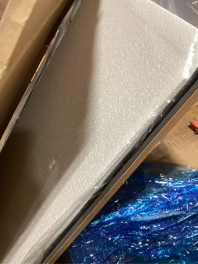 Condition photo showing New/Like New for Koonmi Mirror, 71x26 inch Full Length with Stand, Black, Rounded Top, Floor Mount, Aluminum Frame, for Bedroom, Living Room