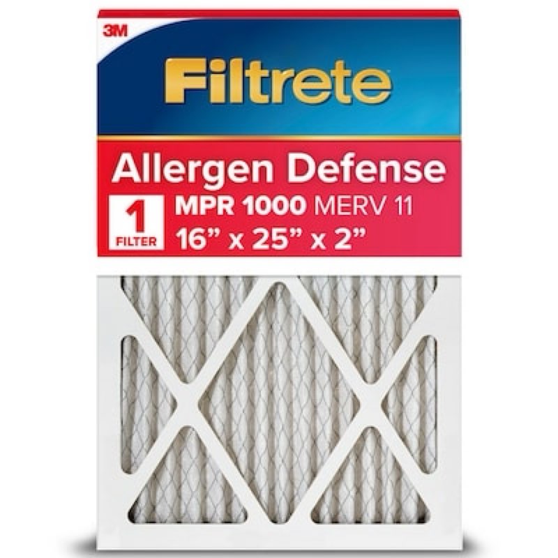 filtrete 16 x 25 x 2 merv 11 1000 mpr allergen defense electrostatic pleated air filter