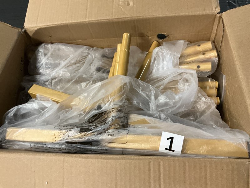 Condition photo showing Good Condition for Pureegg Metal Arch Backdrop Stand Set - Set of 2 (7.2ft/6.0ft), Gold Wedding Stand with Stable Base, Elegant Backdrop Cover for Party, Birthday, Baby Shower, Graduation, Easy to Assemble 7.2FT, 6.0FT