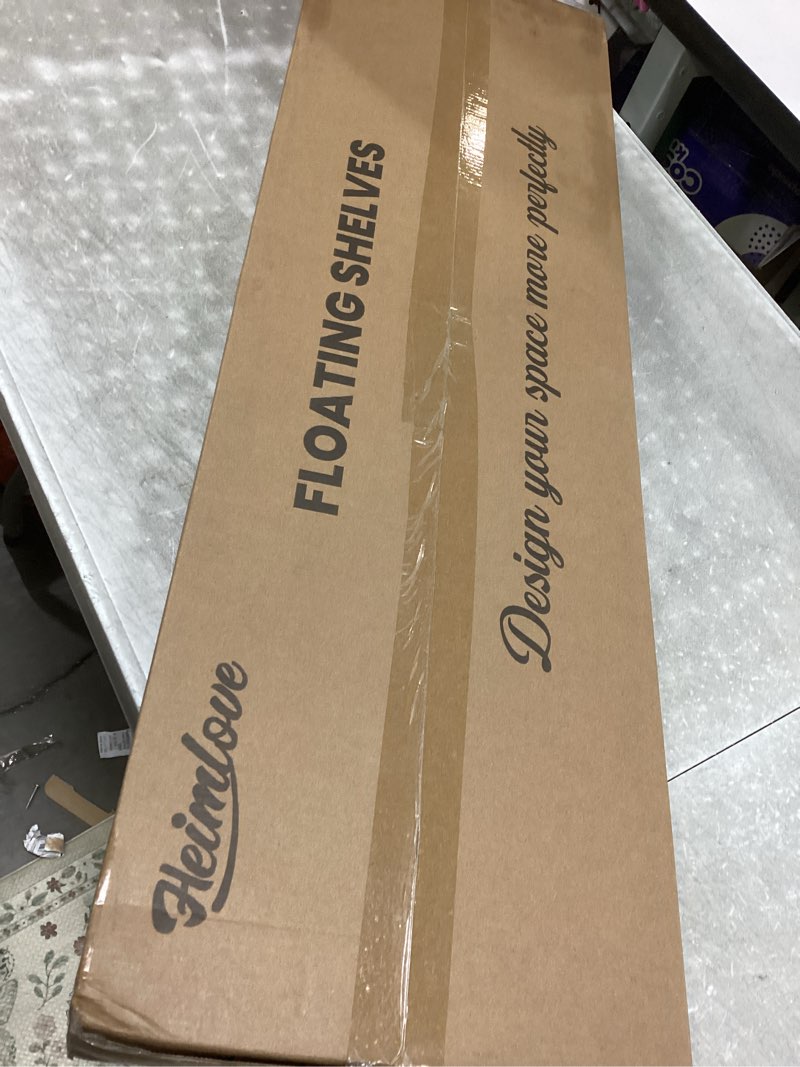 Condition photo showing New/Like New for Heimlove 36 Inch Floating Shelves for Wall,10 Deep Brown Wood Shelves with Invisible Brackets,Wall Mounted Storage & Display Shelves for Bedroom,Living Room,Kitchen,Office Brown 35.7"W x 10.3"D x 1.8"H,New