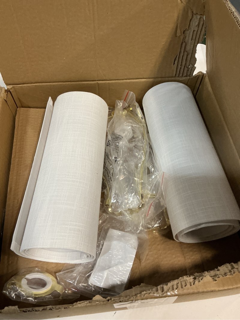 Condition photo showing Good Condition for White Extra Large Lamp Shades Set of 2, 16" Top X 16" Bottom X 12" High For Floor Lamps,Thickened Linen Lampshade Replacement, Spider Fitter, Lamp Harp Included Easy Assembly Required