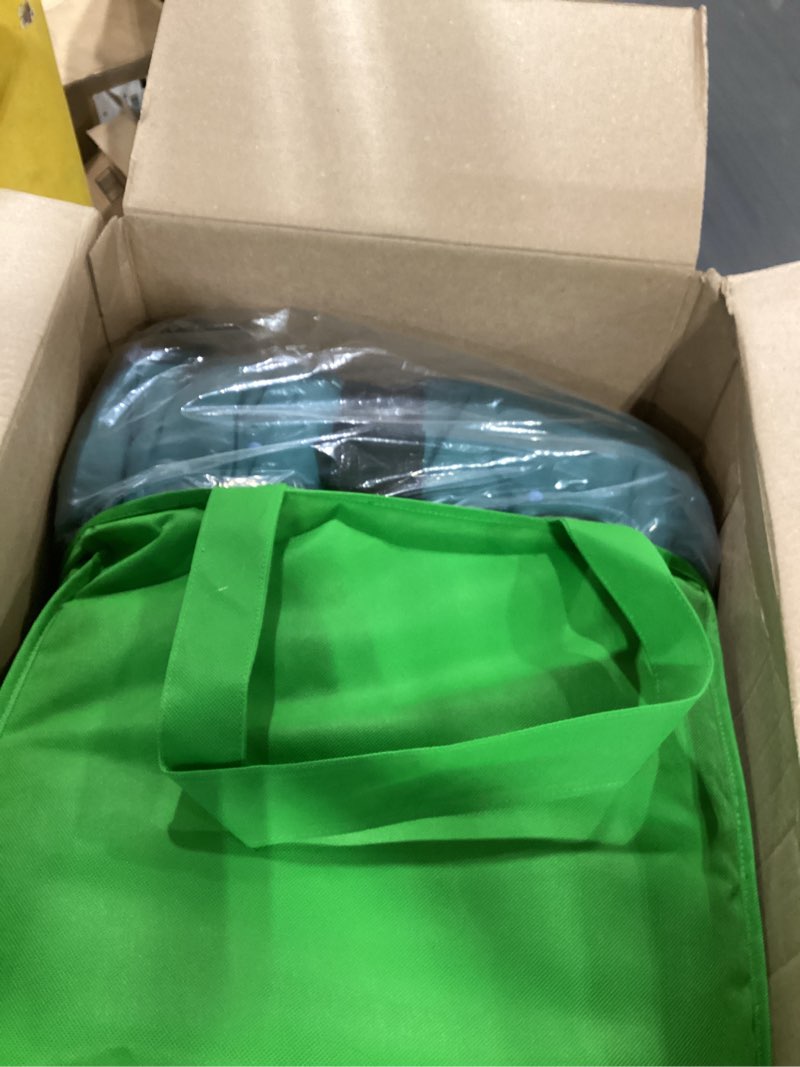Condition photo showing As Is for kate spade new york scalloped edge 3-piece full/queen quilt bedding set, 100% cotton voile reversible cover, all season bedding, machine washable, blue spruce scalloped edge full/queen blue spruce