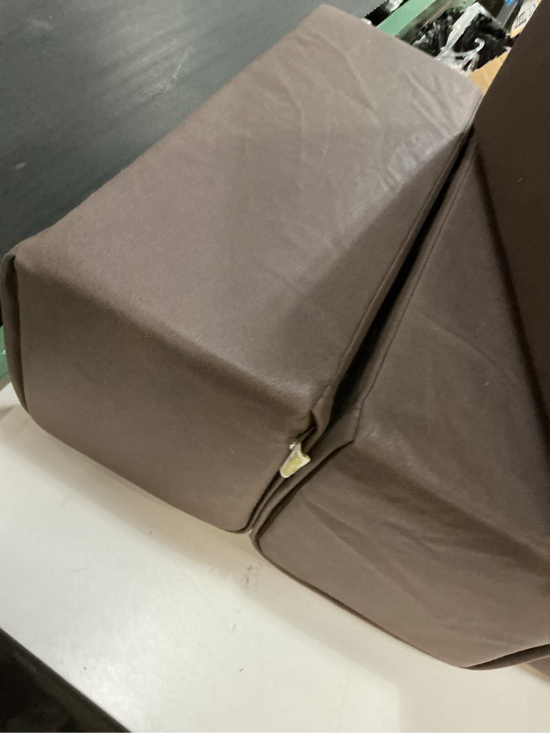 Condition photo showing Good Condition for 4 Pack Couch Arm Rest Pillow, 8''x8''x20'' Faux Leather Waterproof Cover, High Density Foam Armrest Cushion, Removable & Washable Elbow Support for Sofa, Bed, and Armchair (Dark Brown) Faux Leather Dark Brown 7.9x7.9x19.7 IN