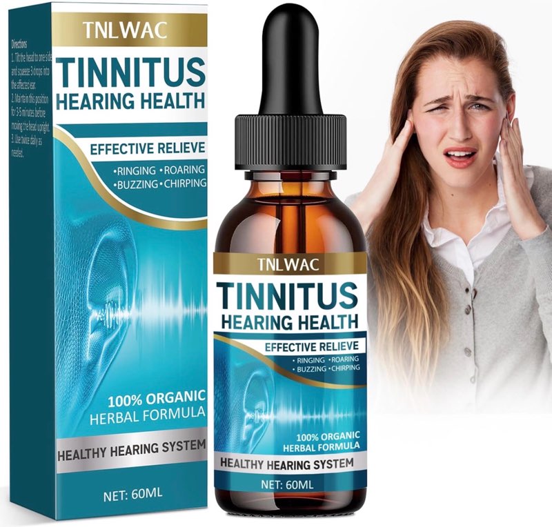 (Exp: 08/04/2028) Tinnitus Relief for Ringing Ears, 2 OZ, Tinnitus Relief Ear Drops, Natural Tinnitus Treatment for Ear Ringing Relief, Effectively Reduce Ear Noise & Promote Healthy Hearing