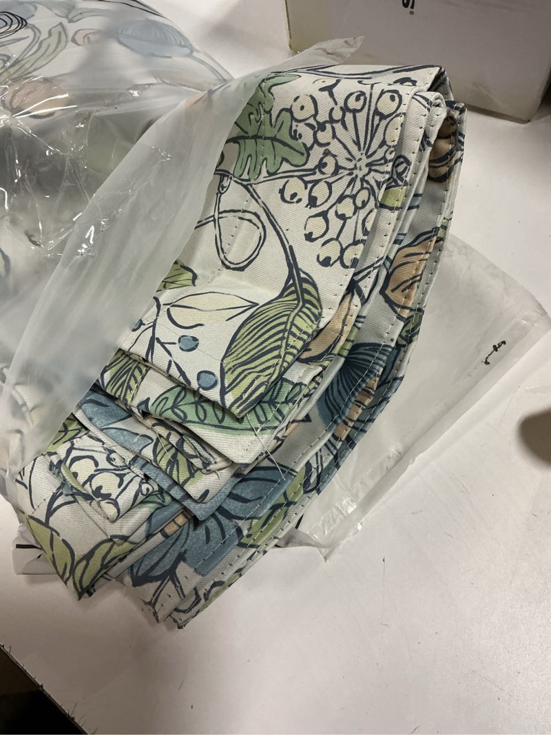 Condition photo showing Good Condition for Vangao Blue Nursery Curtains for Kids Room Easter Floral 100% Blackout Curtains 84 Inch Length Farmhouse Drapes for Bedroom Room Darkening Flower Patterned Window Treatment for Kids Set of 2 38"W x 84"L (Pack of 2) Floral Blue
