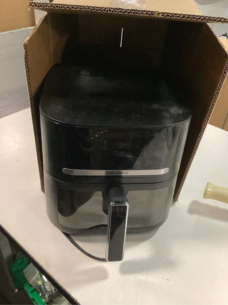 Condition photo showing As Is for Fabuletta Air Fryer with Transparent Viewing Window, 10 Cooking Functions Tempered Glass Display, Sh