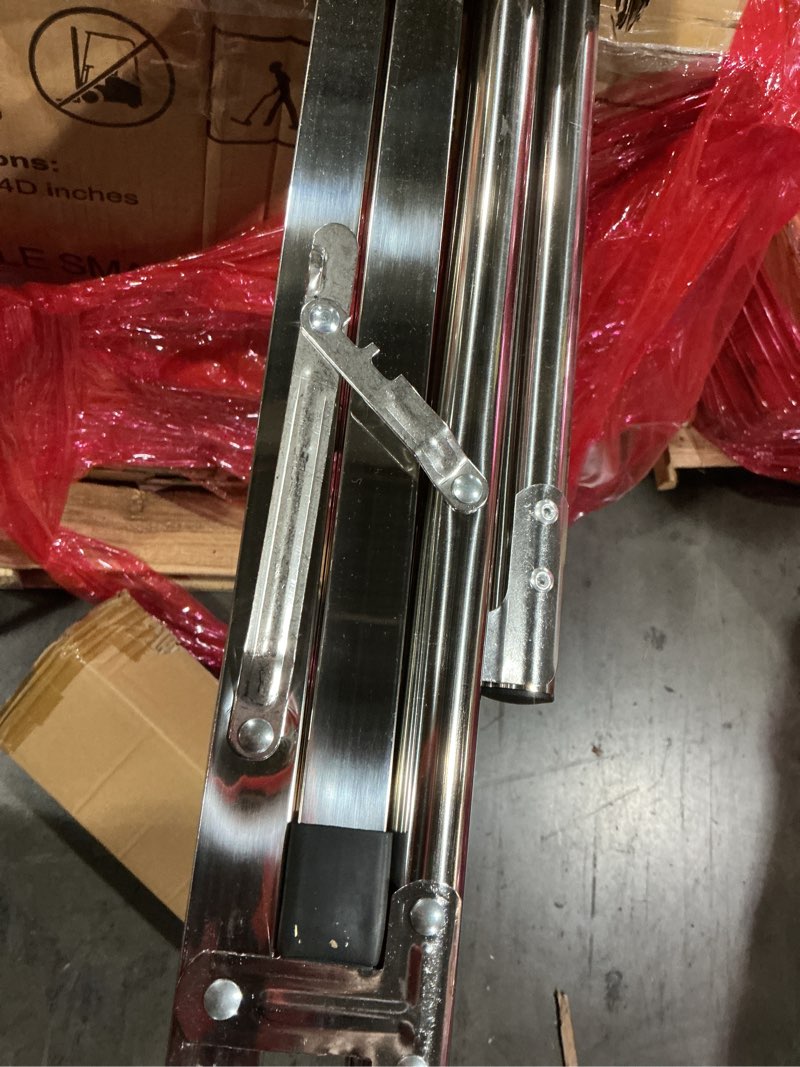 Condition photo showing As Is for Clothes Drying Rack,Heavy Duty Stainless Steel Garment Rack,Adjustable and Foldable Laundry Drying Rack for Indoor Outdoor Drying Rack Clothing with 20 Windproof Hooks (Silver, 79") 79" Silver