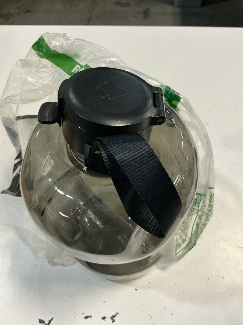 Condition photo showing As Is for aquafit 1 gallon water bottle with time marker - straw & chug lid - bpa free gym water bottle with straw - big gallon jug (gray, 128 oz - 2 lids) 128 oz - 2 lids gray