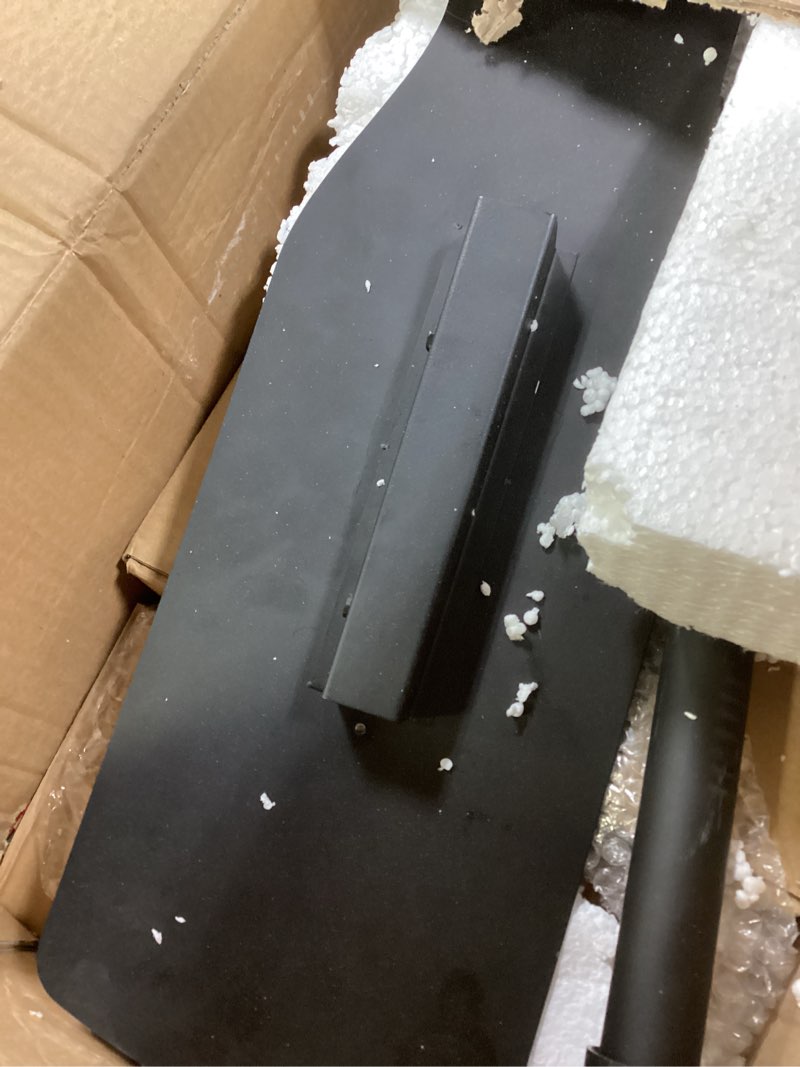 Condition photo showing Good Condition for new star foodservice 1028898 freestanding adjustable floor stand for hand sanitizer dispenser with drip tray and weighted base, customizable, black, round base black (round base)