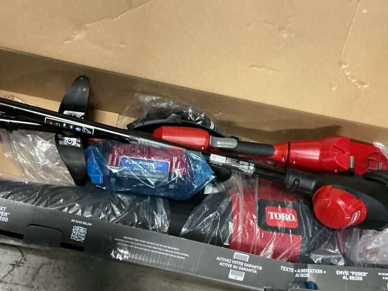 Condition photo showing Good Condition for toro flex-force 60-volt max cordless battery string trimmer and leaf blower combo kit 2 ah (battery & charger included)