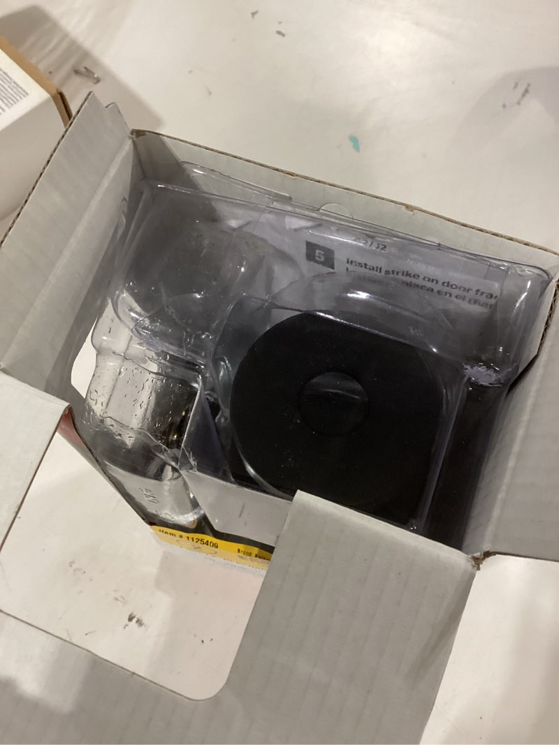 Condition photo showing As Is for kwikset signature series pismo matte black entry door knob kw1 2-1/4 in.