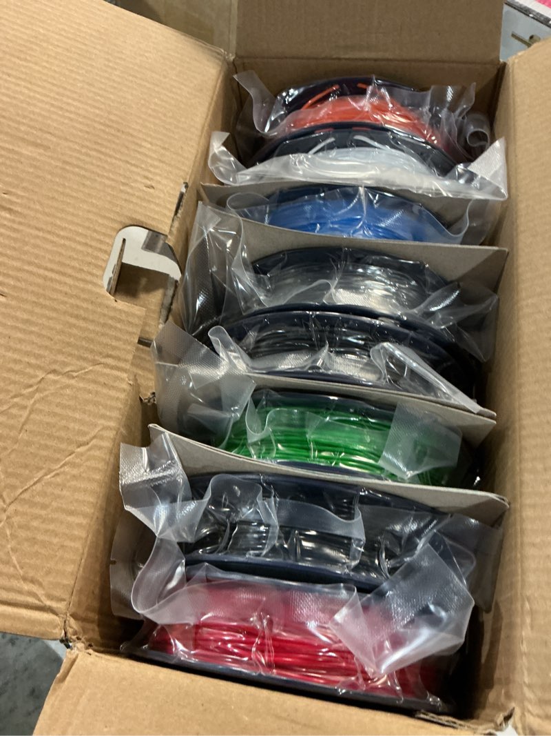 Condition photo showing New/Like New for sunlu tpu 3d printer filament 1.75mm, high speed 95a tpu filament bundle, flexible 3d filament for fast printing, 250g spool, 8 rolls, 2kg in total, black+white+grey+red+transparent+blue+green+orange 250g*8 tpu black+white+transparent+grey+red+blue+green+orange 95a tpu