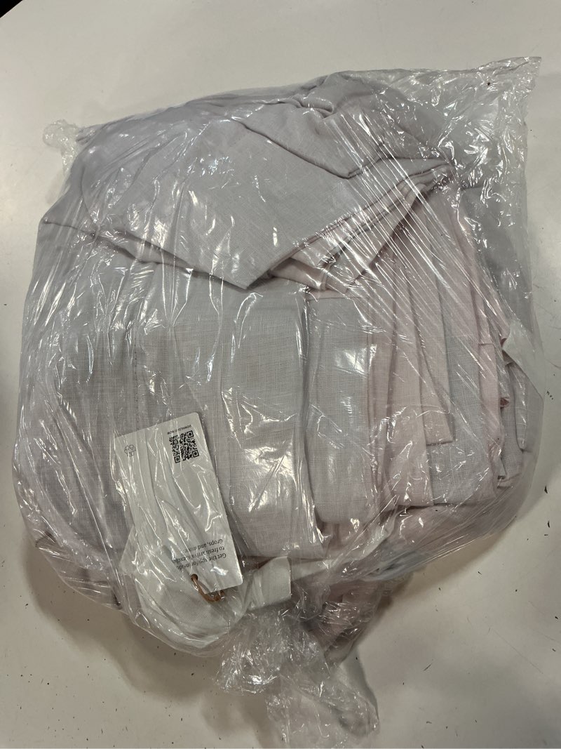 Condition photo showing Good Condition for european linen true blackout curtain, 96x84, vintage blush
