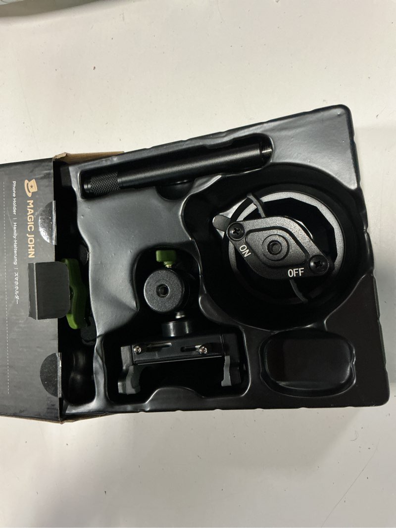 Condition photo showing Good Condition for magic john car phone holder, ultra-durable mteal phone holders for your car, 360° rotation cell phone car mount for windshield, suction cup car phone mount for iphone samsung all smartphone