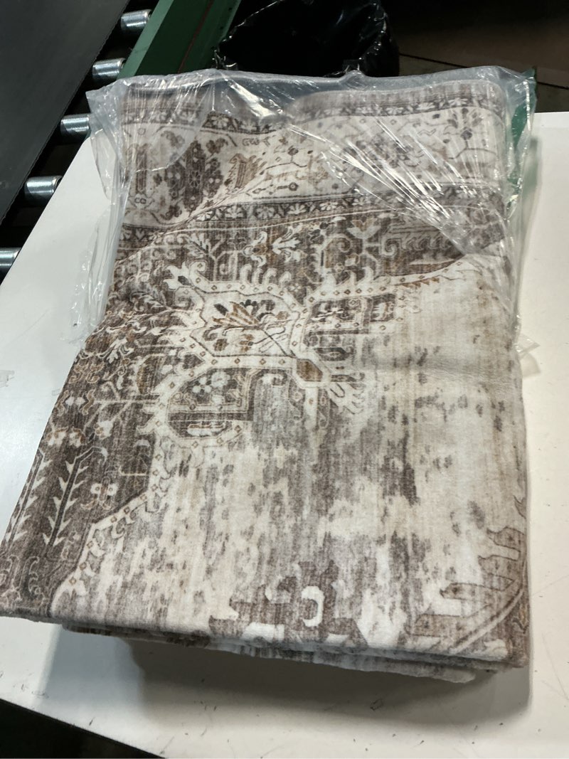 Condition photo showing Good Condition for washable 5x7 area rugs - large rugs for living room stain resistant carpet vintage rugs for bedroom with non slip backing home decor floor decoration mat (5x7 grey) 5' x 7' (rectangular) 