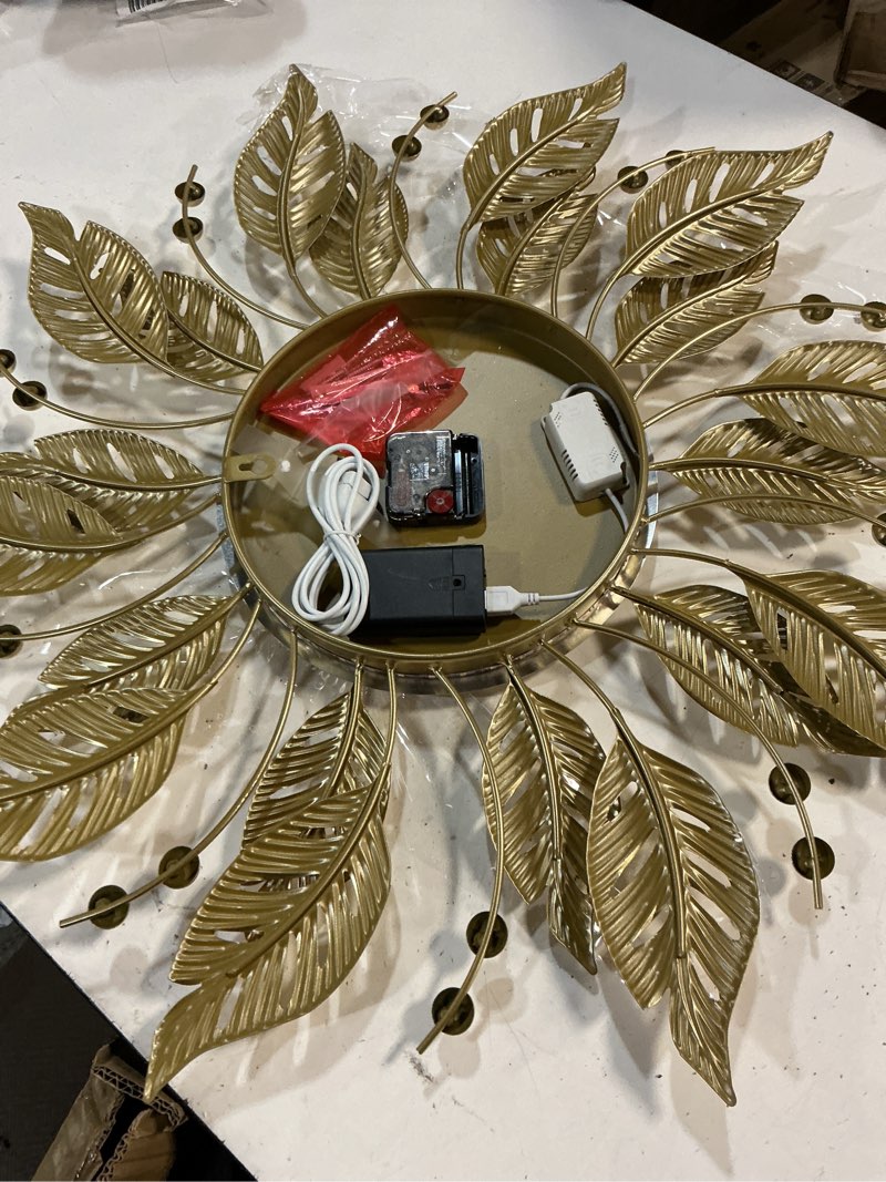 Condition photo showing Good Condition for 27" gold mid century modern wall clock?battery operated decorative decorative metal wall clock for living room/bedroom/office/bathroom wall art&clocks large gold-vintage
