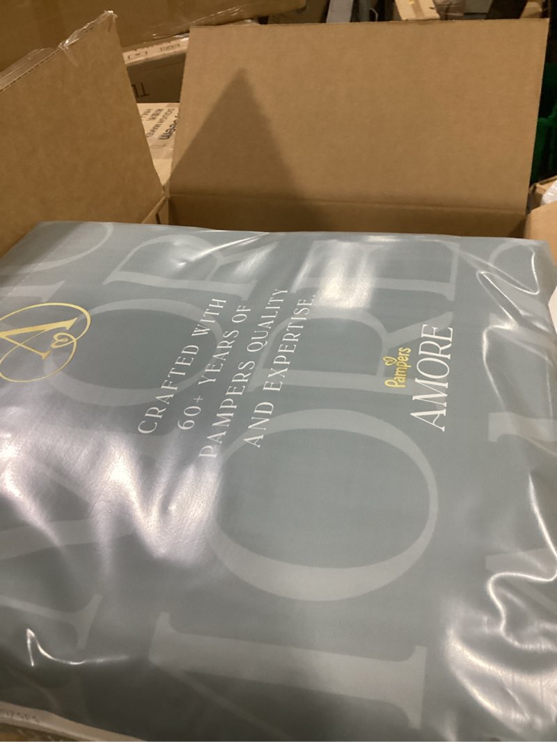 Condition photo showing As Is for pampers amore, size 2 (10-22 lbs), 186 count, our best diaper – hypoallergenic & fragrance free, up to 100% leakproof, soft as cashmere size 2 186