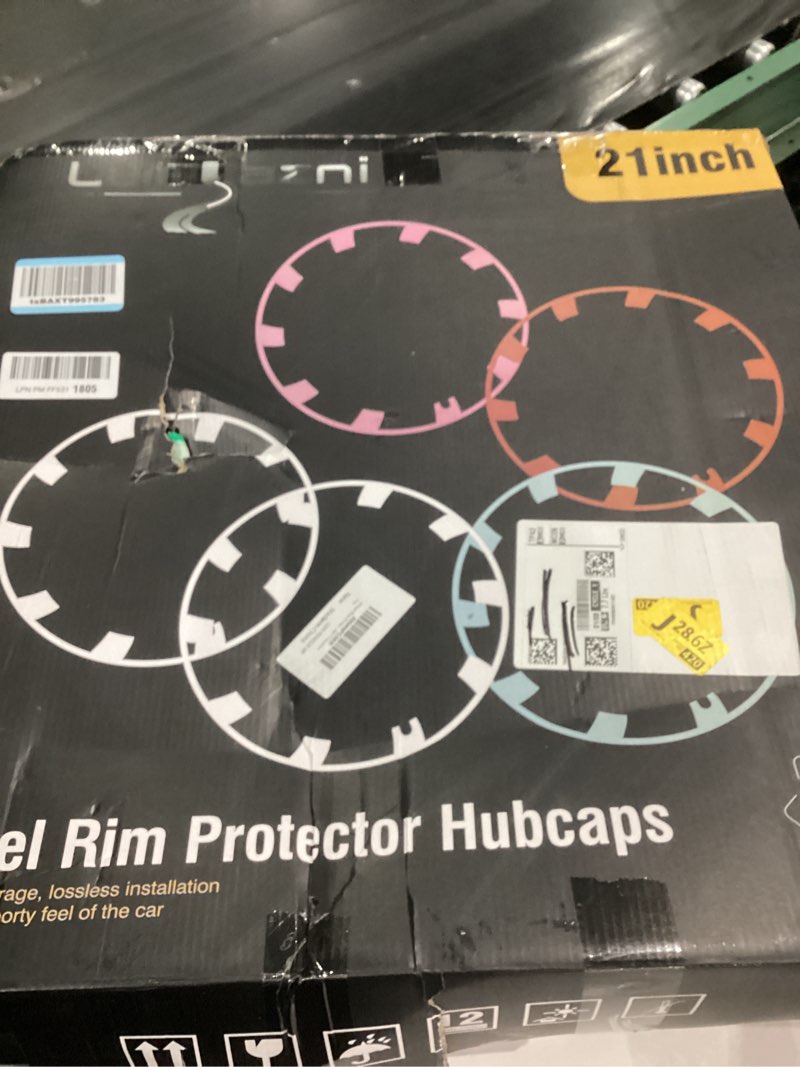 Condition photo showing New/Like New for Wheel Rim Protect for Tesla Model Y 21" (2020-2024), Easy-Install Hubcaps Wheel Cover, Scratch-Resistant Car Tire Trim Rings, Stylish Design for Induction Wheels, Gunpowder 4Pcs Model Y Accessories Compatible with Tesla Model Y 21 Inch Gunpowder Gray- 4Packs