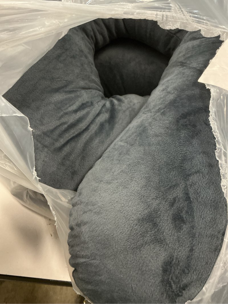 Condition photo showing Good Condition for Pregnancy Pillow, Full Body 57 Inch Maternity Pillow with Removable Washable Cover - Sleep Support for Legs, Back, Neck, Shoulder, HIPS, Belly for Pregnent Women, Black Grey Velvet Cover Black-grey Velvet