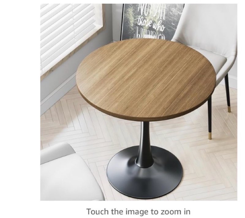 24\" small tulip table for 2 person, walnut wood round dining table for kitchen, mid century modern table with metal pedesta color red )pub, bar, living room, bar, 24 inch circle bistro tables