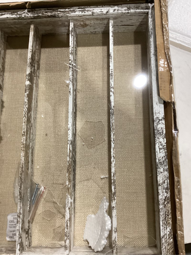 Condition photo showing As Is for (product may be damaged)gmframes 16x20 wooden shadow box frame with removable shelves deep display case for military medals keepsakes white white 16x20