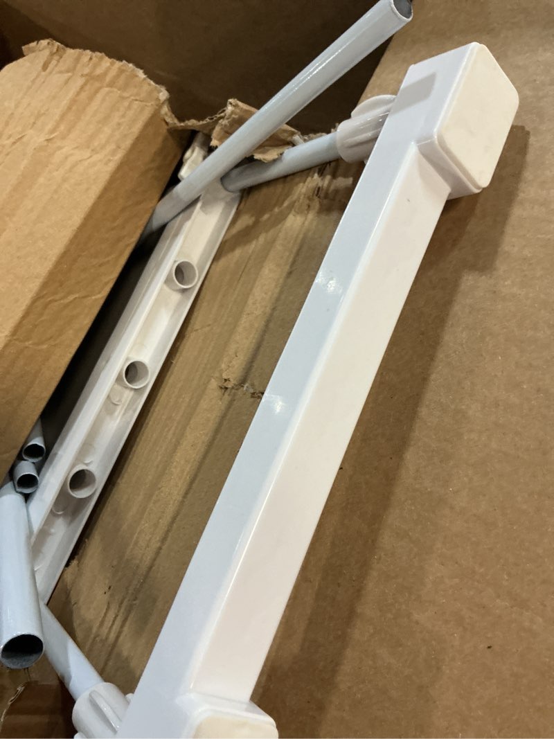 Condition photo showing As Is for expandable closet shelf, 20kg/44lb load adjustable tension rod steel tube tension shelf for closet locker shelves organizer rack (50?80cm / 19.7?31.5in)