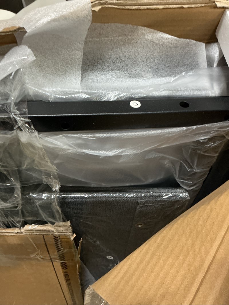 Condition photo showing Good Condition for AODK L Shaped Desk Gaming Desk with LED Light & Power Outlet, 53 Inch Reversible L Shaped Computer Table with Shelf & Storage Bag & Hook for Home Office, Black Black 53 inch
