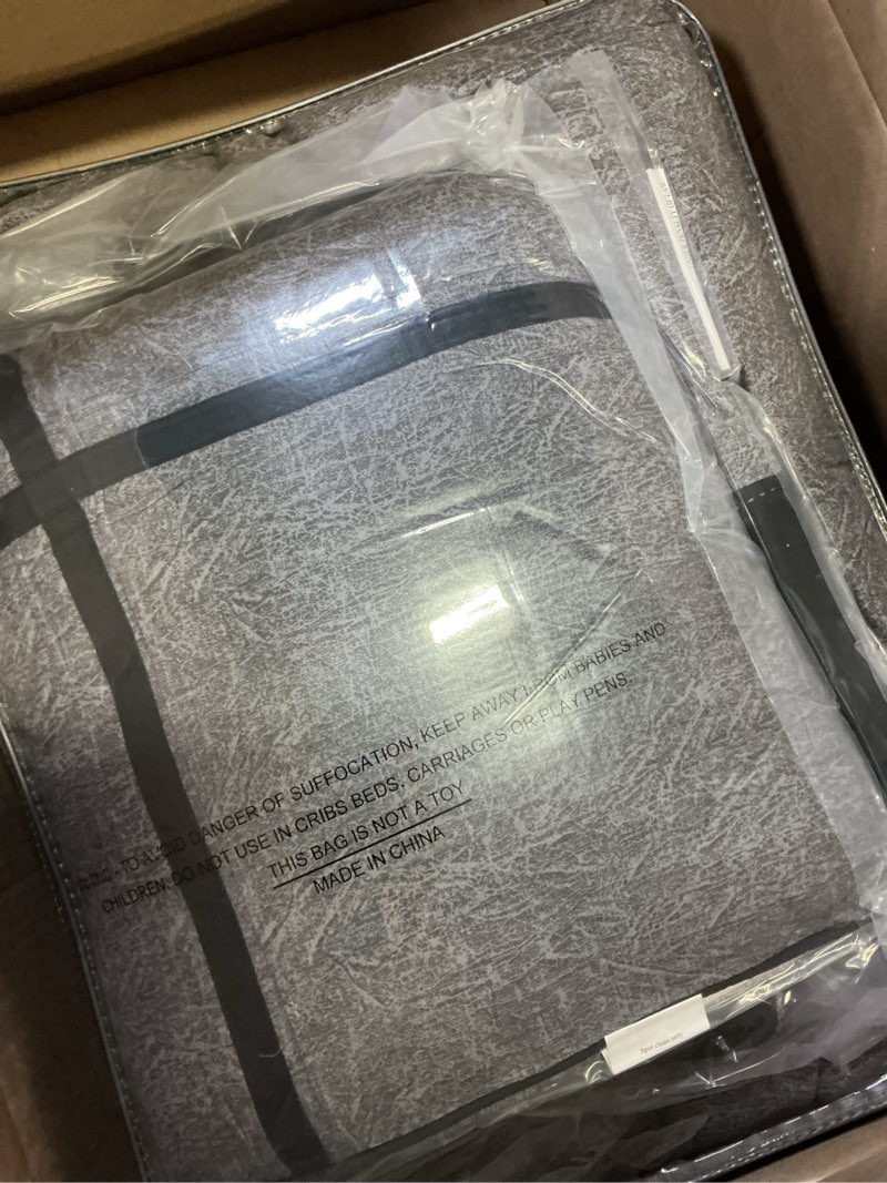 Condition photo showing Good Condition for madison park boone cozy comforter set, faux suede, deluxe hotel styling all season down alternative bedding matching shams, decorative pillow, queen (90 in x 90 in), rustic grey 7 piece,dark gray dark grey queen (90 in x 90 in)