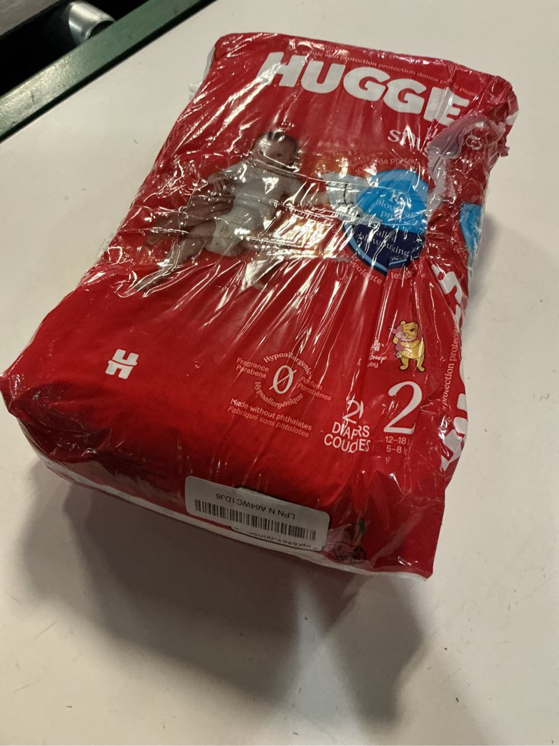 Condition photo showing As Is for Huggies Size 2 Diapers, Little Snugglers Baby Diapers, Size 2 (12-18 lbs), 29 Count, Packaging May Vary Size 2 29