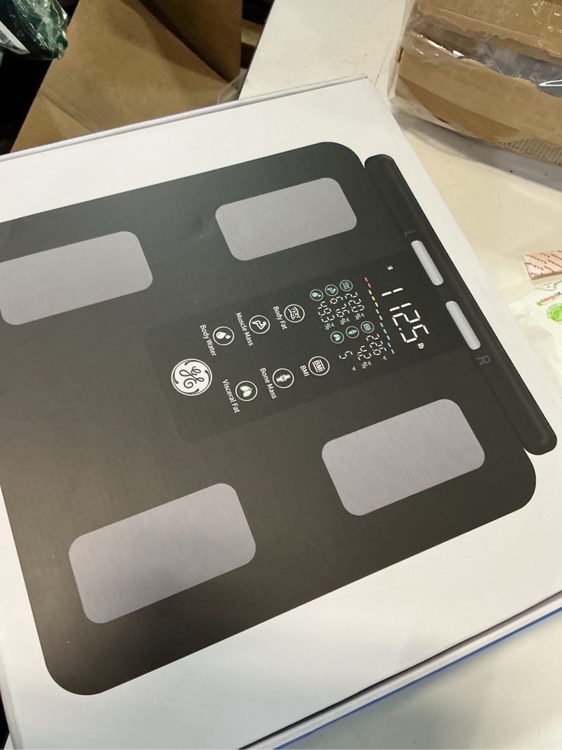 Condition photo showing New/Like New for ge smart scale for body weight: 8-electrode digital bathroom scale for weight fat bmi muscle mass full body composition analyzer 27 measurements bluetooth highly accurate weighing machine, 400 lbs