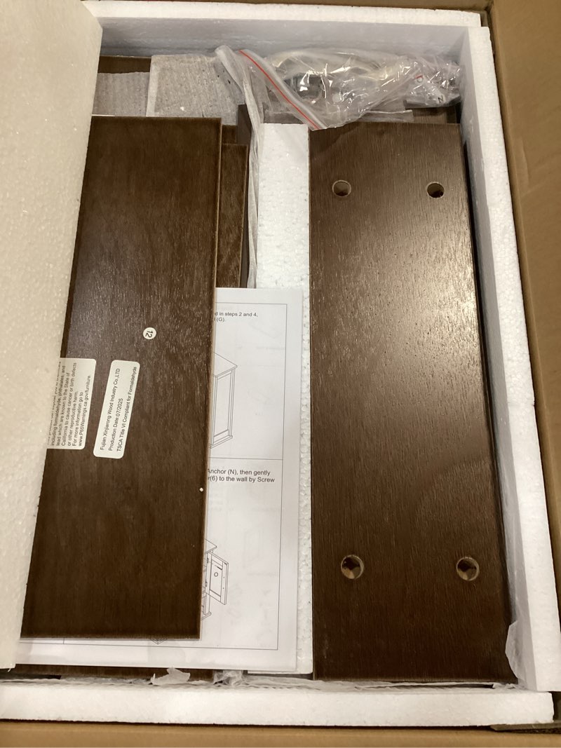 Condition photo showing Good Condition for ChooChoo Wood Wall Cabinet with Doors, Medicine Cabinet with Adjustable Shelves Over The Toilet, Rustic Cabinet Wall Mounted for Bathroom, Kitchen, Living Room, Walnut