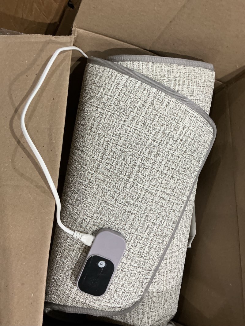 Condition photo showing As Is for heated floor mat for foot warmer - 110v adjustable temperature under desk electric heater with timer for office bathroom home, heating pad for cold feet dark grey