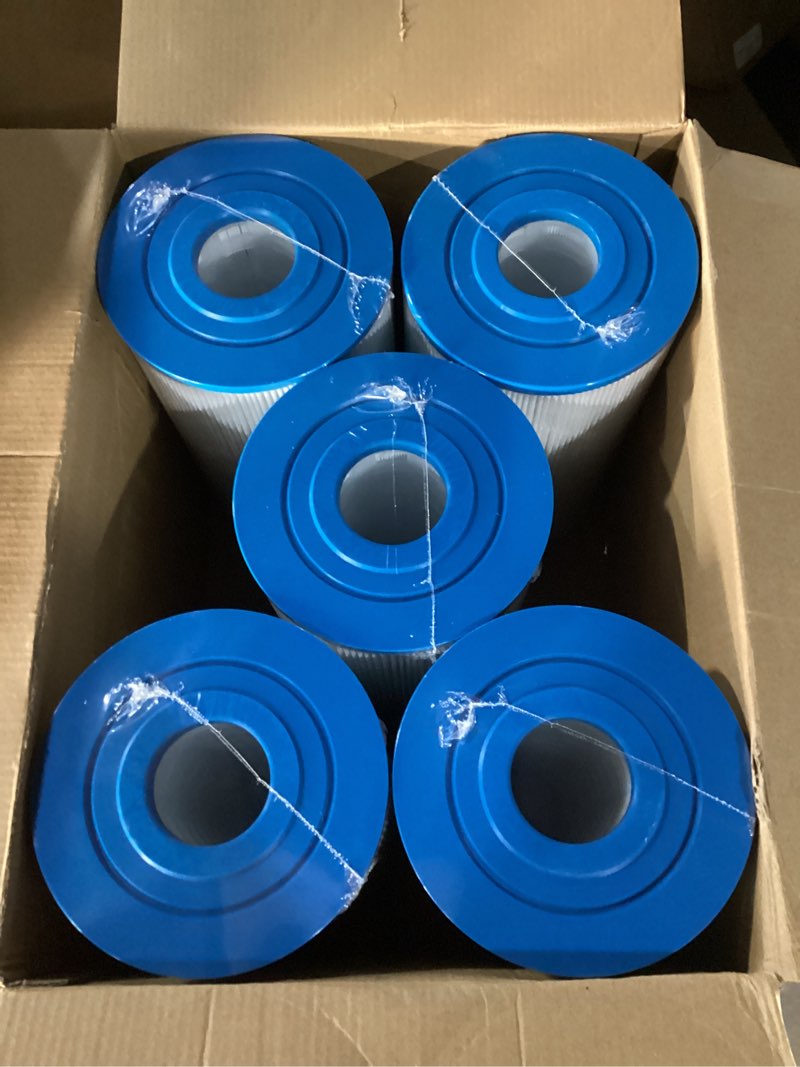 Condition photo showing New/Like New for 71825 replaces hot springs spa filters, compatible with watkins 31489, unicel c-6430, pleatco pwk30, filbur fc-3915, p/n0969601, 73178, 73250, 30 sq.ft.pleated fabric filter media 5 pack