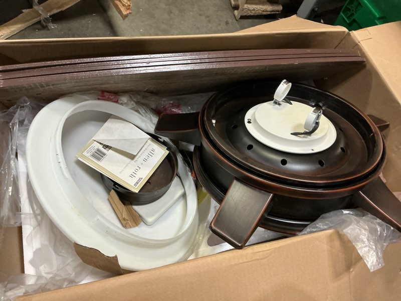 Condition photo showing As Is for harbor breeze oakham bronze 70-in indoor ceiling fan (5-blade)