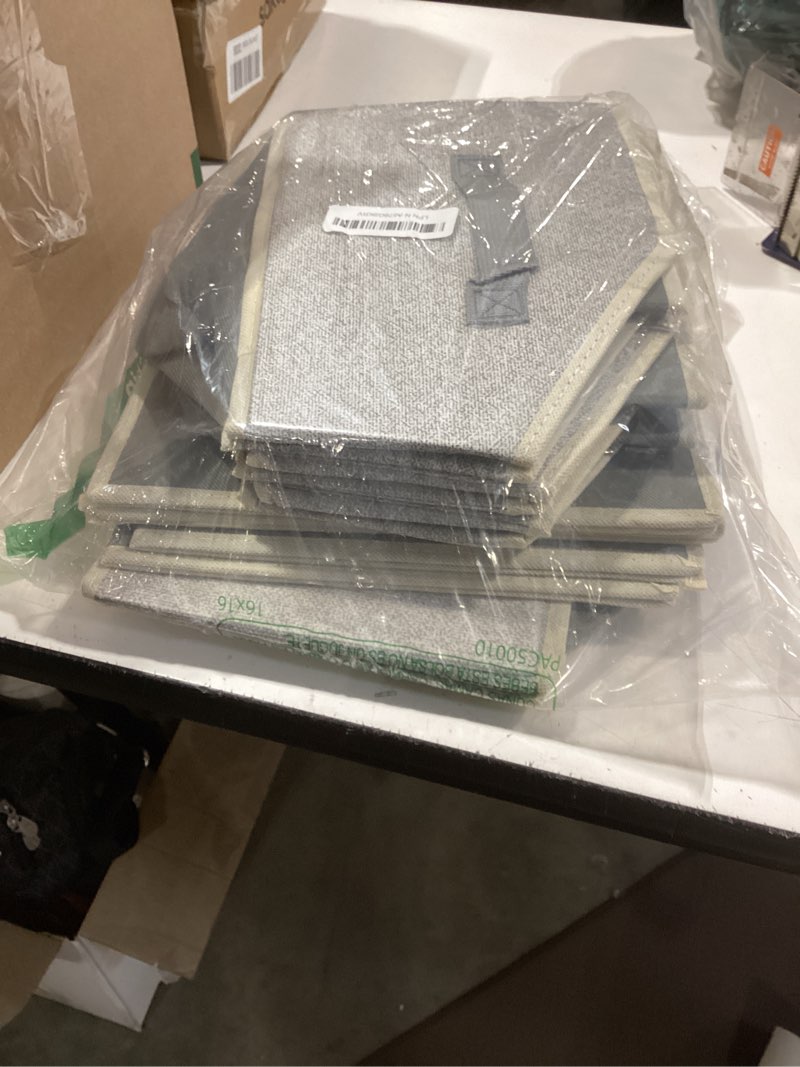 Condition photo showing Good Condition for storage bins for shelves - large trapezoid closet shelf organizer, fabric organization bins with handles, storage baskets for clothes, towel, purse, 4 pack, light gray light gray xlarge -4 pack