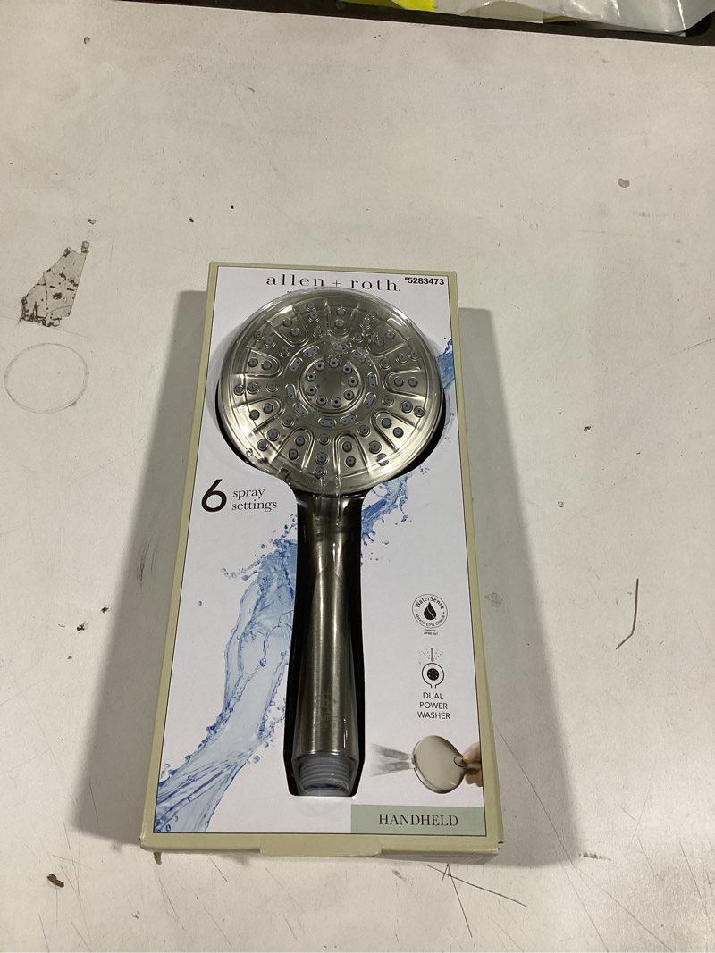 Condition photo showing Good Condition for allen + roth nevis 6 -spray brushed nickel 4-in round handheld shower head 1.8 gpm