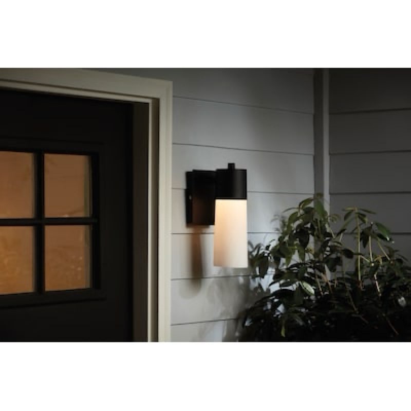 (Only base)Origin 21 Holden 11.9-in H Matte Black Hardwired Integrated LED Outdoor Wall Light