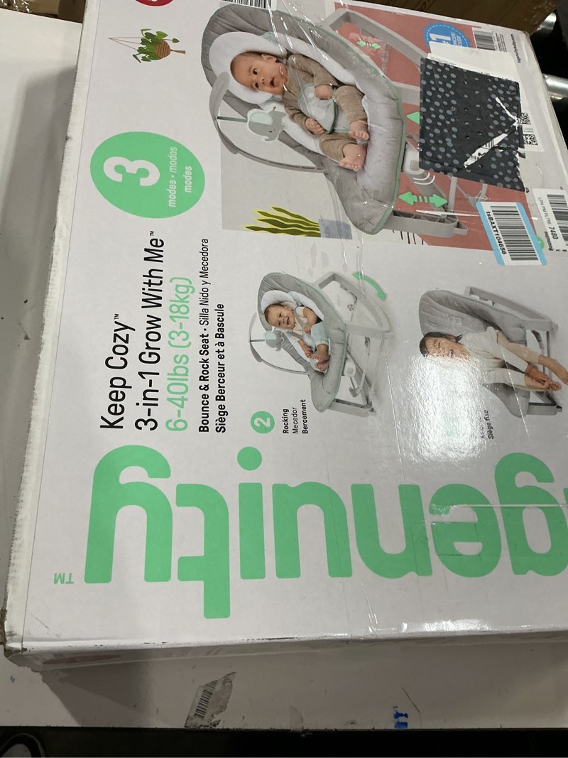 Condition photo showing New/Like New for ingenuity keep cozy 3-in-1 grow with me vibrating baby bouncer seat & infant to toddler rocker, 0-30 months up to 40 lbs (madi)