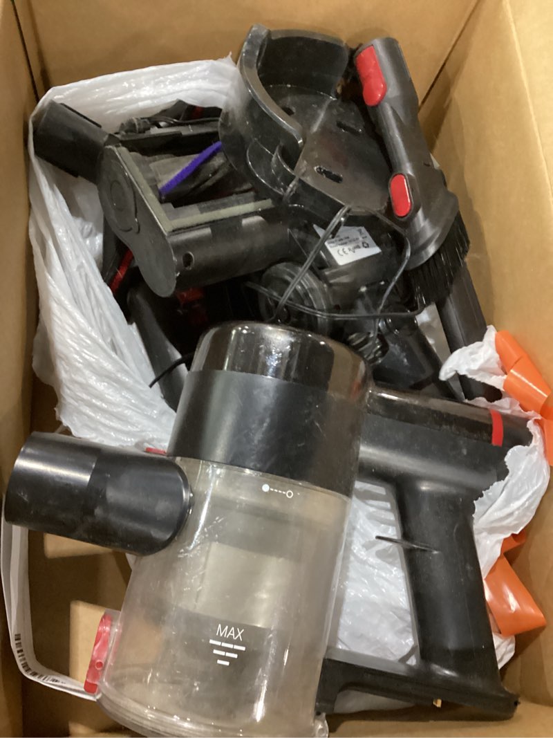 Condition photo showing As Is for cordless vacuum cleaner, 450w/40kpa stick vacuum with powerful suction, 50min vacuum cleaner for home, anti-tangle and 1l dust cup, 8 in 1 lightweight vacuum for hardwood floor carpet pet hair 27in