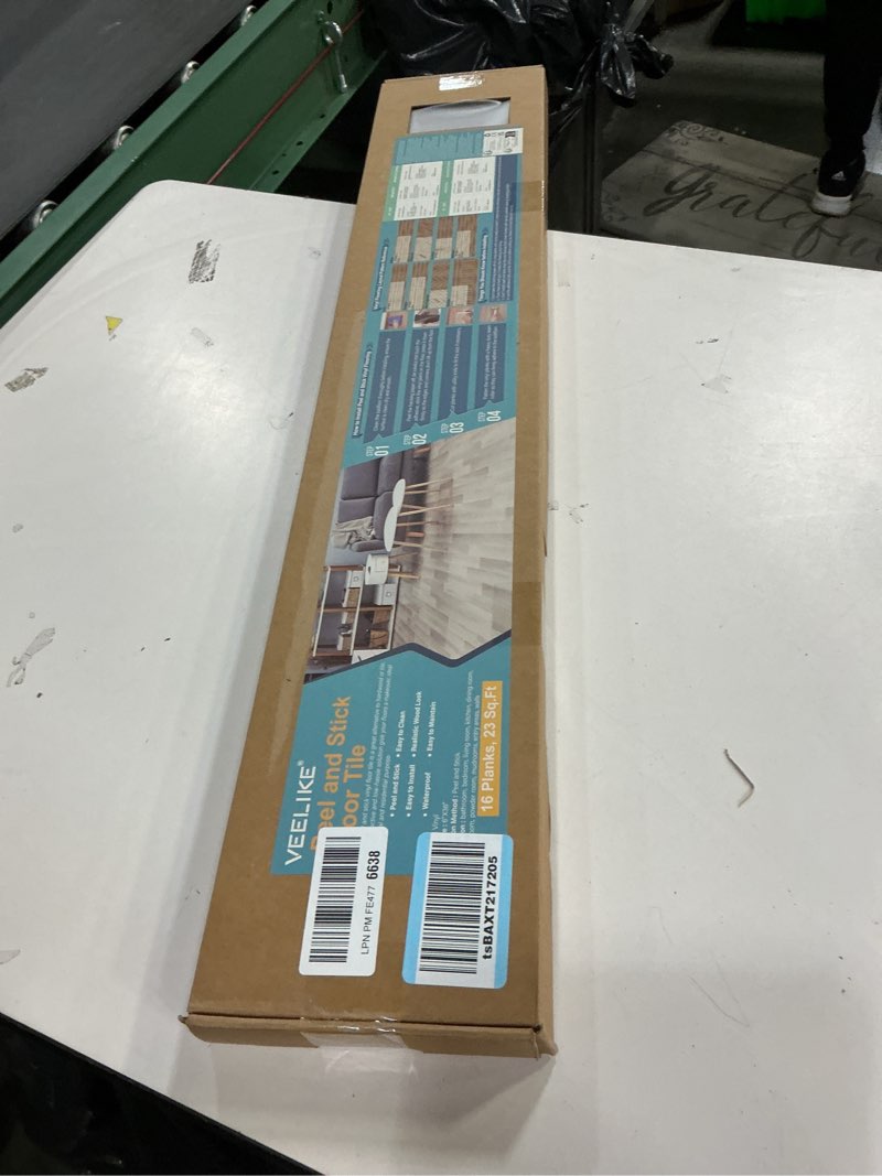 Condition photo showing New/Like New for VEELIKE Mahogany Oak Vinyl Flooring Peel and Stick Floor Tile Waterproof Adhesive Vinyl Plank Flooring 16 Pack 24 Sq. Ft Renter Friendly Sticky Floor Tiles for Bedroom Kitchen Living Room RV Floors Box of 16 Planks