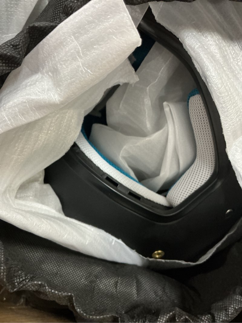 Condition photo showing New/Like New for youth dirt bike helmet dot certified - full face motorcycle helmet for off-road, atv, street riding, includes adjustable goggles & protective gloves black large